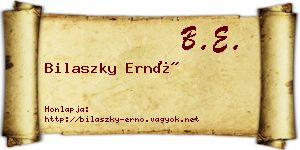 Bilaszky Ernő névjegykártya